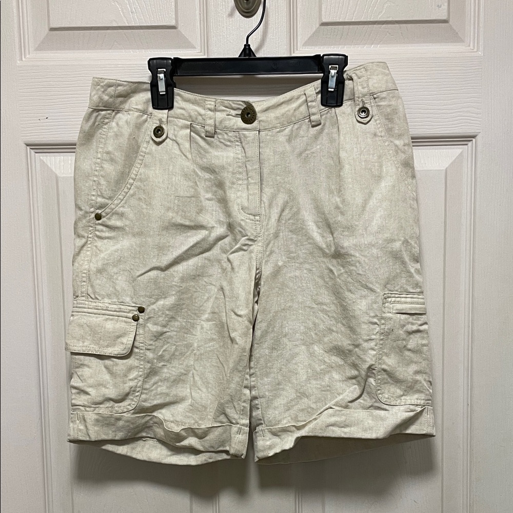 Bandolera | Casual | Linen | LowRise| Cargo Shorts | Cream | Size 8